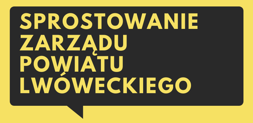 baner ilustracyjny z napisem Sprostowanie Zarządu Powiatu Lwóweckiego