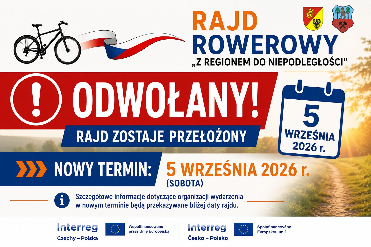 📢 WAŻNA INFORMACJA – ZMIANA TERMINU RAJDU ROWEROWEGO