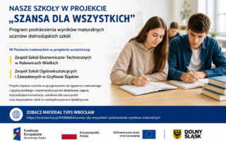 obrazek wygenerowany przez sztuczną inteligencje odnoszący się do założeń projektu Szansa dla wszytskich w tyle dwoje uczniów dziewczynka i chłopiec rozwiązujący zadanie przy ławce