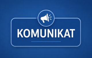 niebieskie tło biały napis komunikat